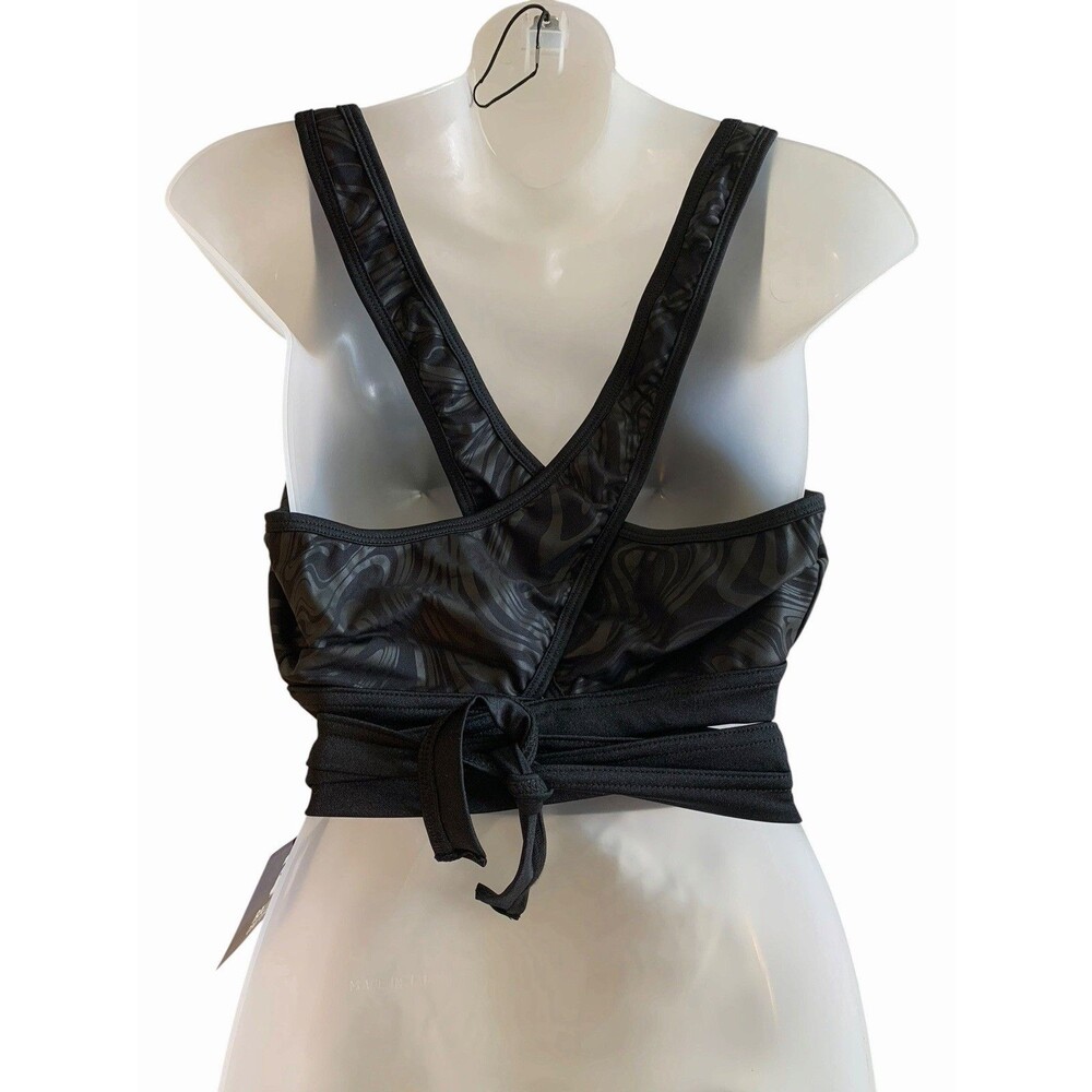 Rolita Couture Halter Wrap Rave Top Womens Plus Size Sleeveless Black Marble NWT - Picture 6 of 12